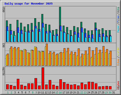 Daily usage for November 2025