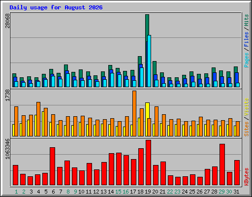 Daily usage for August 2026