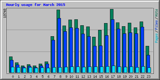 Hourly usage for March 2015