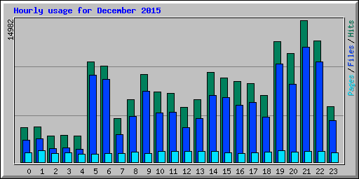 Hourly usage for December 2015