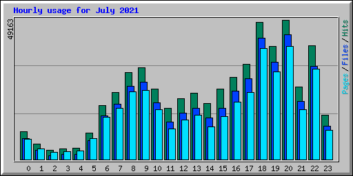Hourly usage for July 2021