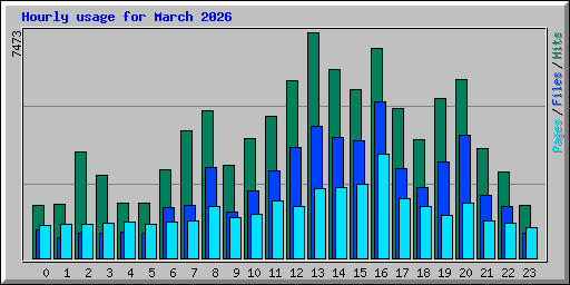 Hourly usage for March 2026